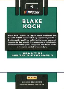2018 Donruss - Gold Foil #72 Blake Koch Back