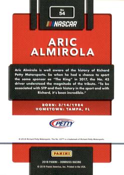 2018 Donruss - Gold Foil #54 Aric Almirola Back