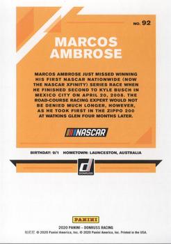 2020 Donruss - Blue #92 Marcos Ambrose Back