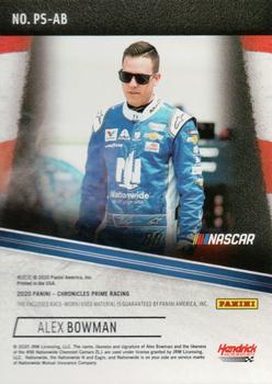 2020 Panini Chronicles - Prime Swatches Gold #PS-AB Alex Bowman Back
