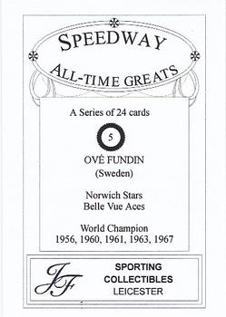 1999 Speedway All-Time Greats #5 Ove Fundin Back