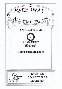 1999 Speedway All-Time Greats #9 Alan Hunt Back