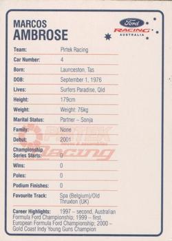 2001 Ford Racing Australia #NNO Marcos Ambrose Back