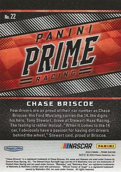 2023 Panini Prime - Holo Platinum Blue #22 Chase Briscoe Back