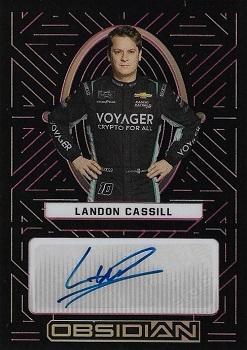 2023 Panini Chronicles - Obsidian Signatures Electric Etch Pink #LC Landon Cassill Front