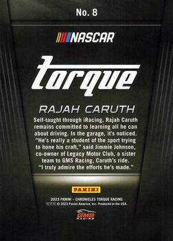 2023 Panini Chronicles - Torque Red #8 Rajah Caruth Back
