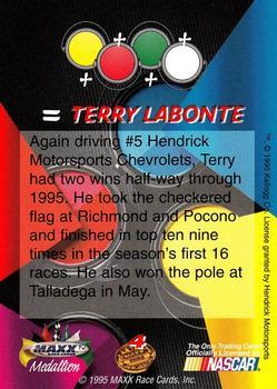 1995 Maxx Medallion - Blue #4 Terry Labonte Back
