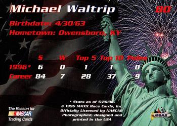 1996 Maxx Made in America #80 Michael Waltrip Back