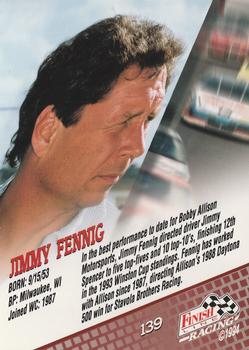 1994 Finish Line #139 Jimmy Fennig Back