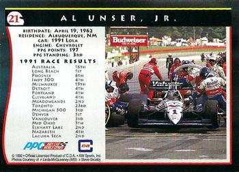 1992 All World Indy #21 Al Unser Jr. Back