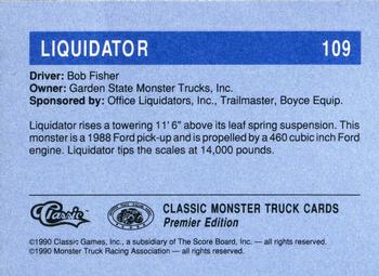 1990 Classic Monster Trucks #109 Liquidator Back