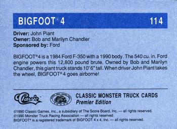 1990 Classic Monster Trucks #114 Bigfoot 4 Back