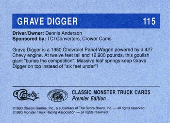 1990 Classic Monster Trucks #115 Grave Digger Back