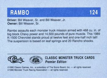 1990 Classic Monster Trucks #124 Rambo Back