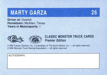1990 Classic Monster Trucks #26 Marty Garza Back