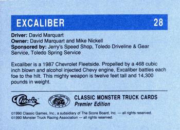 1990 Classic Monster Trucks #28 Excaliber Back
