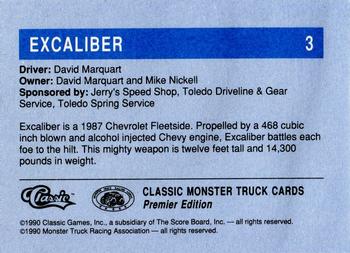 1990 Classic Monster Trucks #3 Excaliber Back