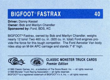 1990 Classic Monster Trucks #40 Bigfoot Fastrax Back