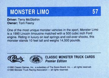 1990 Classic Monster Trucks #57 Monster Limo Back