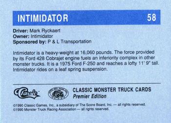 1990 Classic Monster Trucks #58 Intimidator Back