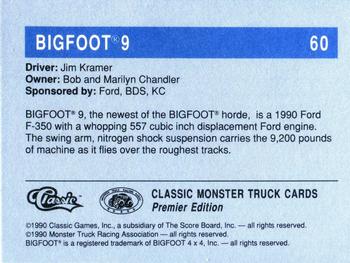 1990 Classic Monster Trucks #60 Bigfoot 9 Back