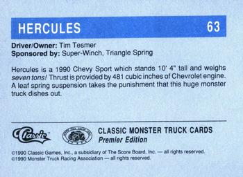 1990 Classic Monster Trucks #63 Hercules Back