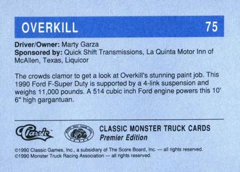 1990 Classic Monster Trucks #75 Overkill Back