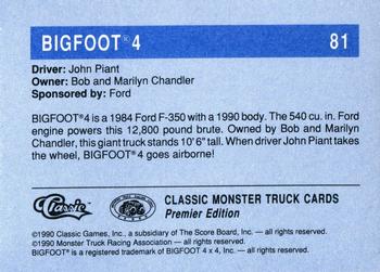 1990 Classic Monster Trucks #81 Bigfoot 4 Back