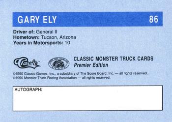 1990 Classic Monster Trucks #86 Gary Ely Back