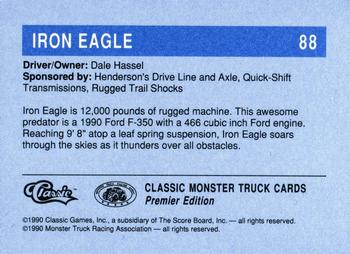 1990 Classic Monster Trucks #88 Iron Eagle Back