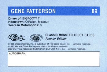 1990 Classic Monster Trucks #89 Gene Patterson Back