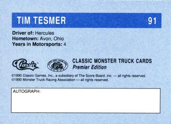 1990 Classic Monster Trucks #91 Tim Tesmer Back