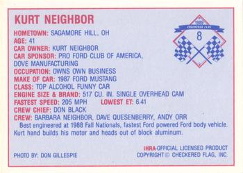 1989 Checkered Flag IHRA #8 Kurt Neighbor Back