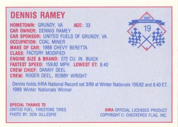 1989 Checkered Flag IHRA #19 Dennis Ramey Back