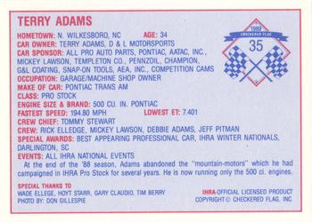 1989 Checkered Flag IHRA #35 Terry Adams Back