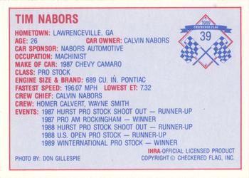 1989 Checkered Flag IHRA #39 Tim Nabors Back