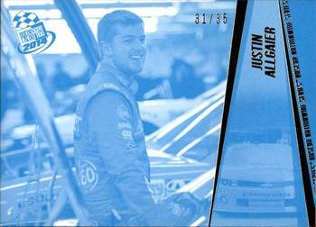2014 Press Pass - Color Proofs Cyan #44 Justin Allgaier Front