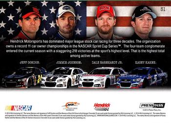 2014 Press Pass American Thunder #51 Jeff Gordon / Jimmie Johnson / Dale Earnhardt Jr. / Kasey Kahne Back