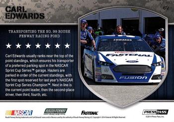 2014 Press Pass American Thunder #69 No. 99 Roush Fenway Racing Ford Back