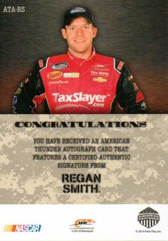 2014 Press Pass American Thunder - Autographs Blue #ATA-RS Regan Smith Back