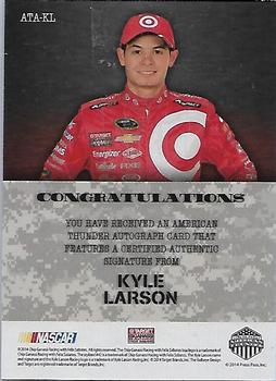 2014 Press Pass American Thunder - Autographs White #ATA-KL Kyle Larson Back