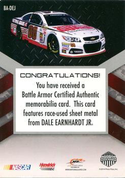 2014 Press Pass American Thunder - Battle Armor Red #BA-DEJ Dale Earnhardt Jr. Back