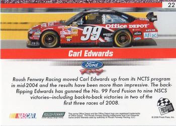 2008 Press Pass Speedway #22 Carl Edwards Back