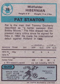 1975-76 Topps Footballers (Scottish, Blue Back) #19 Pat Stanton Back