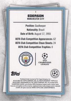 2022-23 Topps UEFA Club Competitions Superstars - Uncommon Green #1 Ederson Back