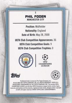 2022-23 Topps UEFA Club Competitions Superstars - Uncommon Green #5 Phil Foden Back