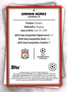2022-23 Topps UEFA Club Competitions Superstars - Uncommon Green #20 Darwin Núñez Back