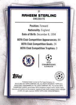 2022-23 Topps UEFA Club Competitions Superstars - Uncommon Green #27 Raheem Sterling Back