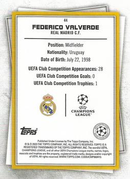 2022-23 Topps UEFA Club Competitions Superstars - Uncommon Green #44 Federico Valverde Back
