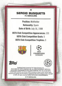 2022-23 Topps UEFA Club Competitions Superstars - Uncommon Green #48 Sergio Busquets Back